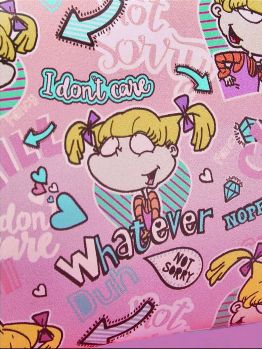 Pink Cartoon Print Cosmetic Bag Nickelodeon rugrats angelica